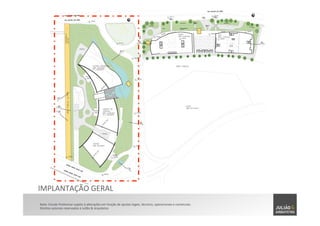 IMPLANTAÇÃO	
  GERAL	
  
Nota:	
  Estudo	
  Preliminar	
  sujeito	
  à	
  alterações	
  em	
  função	
  de	
  ajustes	
  legais,	
  técnicos,	
  operacionais	
  e	
  comerciais.	
  	
  
Direitos	
  autorais	
  reservados	
  à	
  Julião	
  &	
  Arquitetos	
  
 