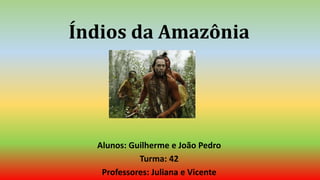 Índios da Amazônia
Alunos: Guilherme e João Pedro
Turma: 42
Professores: Juliana e Vicente
 