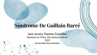Síndrome De Guillain Barré
Jose Jovany Puentes Castrillon
Residente de Primer Año Medicina Interna
2021
Universidad Surcolombina
 