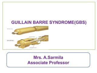 Mrs. A.Sarmila
Associate Professor
GUILLAIN BARRE SYNDROME(GBS)
 