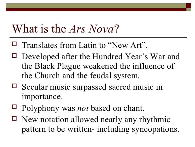 Guillaume De Machaut And Ars Nova