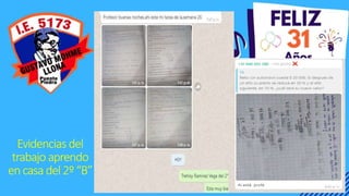 Evidencias del
trabajo aprendo
encasadel2º“B”
 