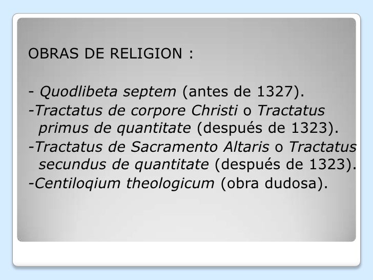 guillermo ockham obras