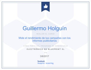 Mide el rendimiento de tus campañas con los
informes publicitarios
3/8/2017
Guillermo Holguín
 