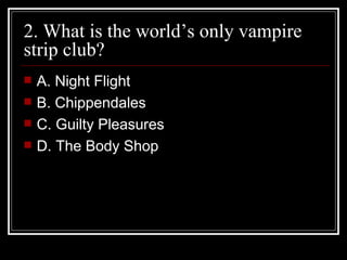 Outside The Inner Limits Quiz Show : Guilty Pleasures | PPT