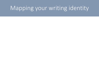 Mapping your writing identity
 
