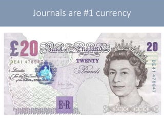 Journals are #1 currency
 
