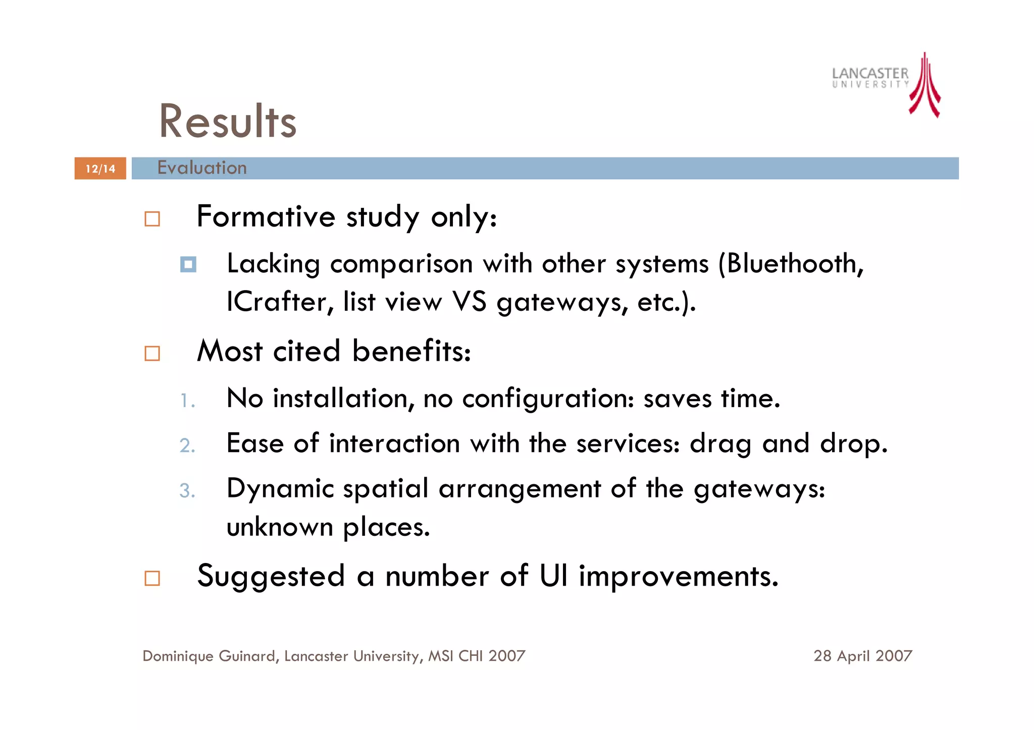 A User Interface for Spontaneous Mobile Interaction with Pervasive Services