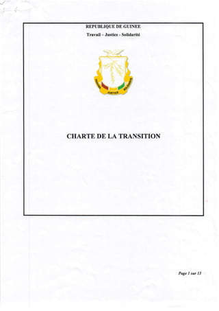 Guinée -Proclamation de la charte de la transition-cnrd-27 septembre 2021