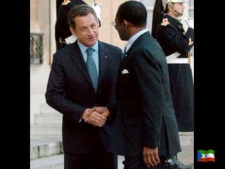 Guinea Ecuatorial es víctima de la maldición del petróleo, y como puedes imaginar, estados como China, U.S.A. o Francia harán todo lo posible para mantener a Obiang en su poltrona y así garantizar un suministro fiable de crudo para sus compañías petroleras.  