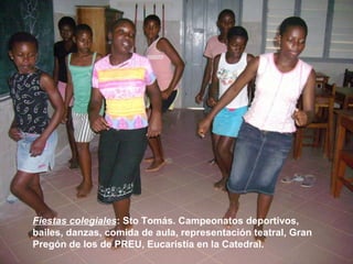 Fiestas colegiales : Sto Tomás. Campeonatos deportivos, bailes, danzas, comida de aula, representación teatral, Gran Pregón de los de PREU, Eucaristía en la Catedral. 