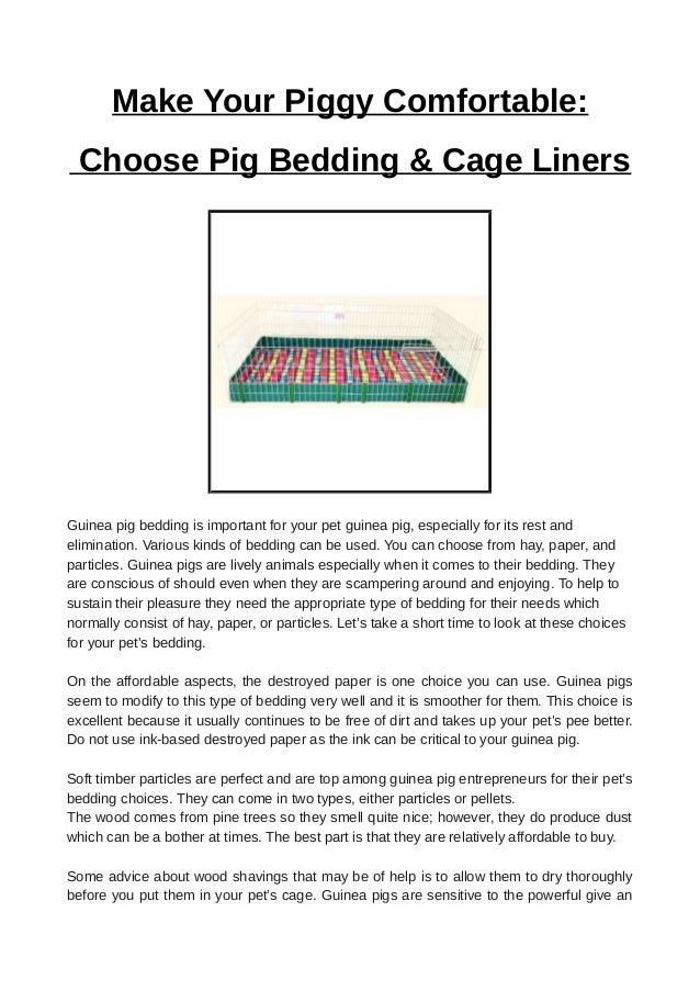Make Your Piggy Comfortable Choose Pig Bedding Cage Liners