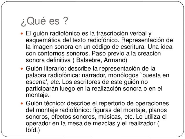 Guión radiofónico