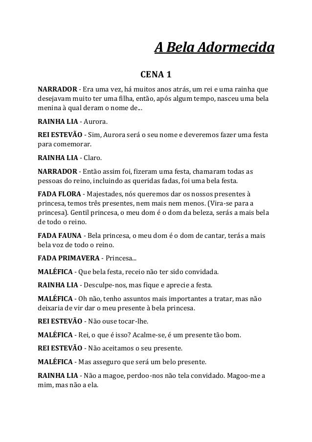 Guião Teatro A Bela Adormecida Guião Teatro A Bela Adormecida