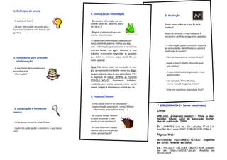 4. Utilização da informação
- Consulto a informação que en-
contrei (devo ler, observar, escu-
tar, tocar...)
- Registo a ...