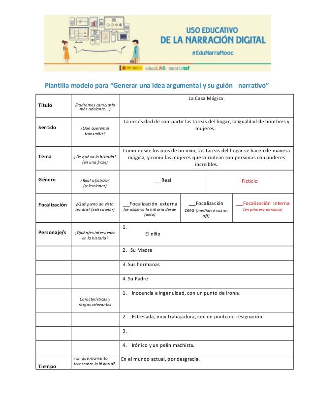 Guion argumental para narración digital