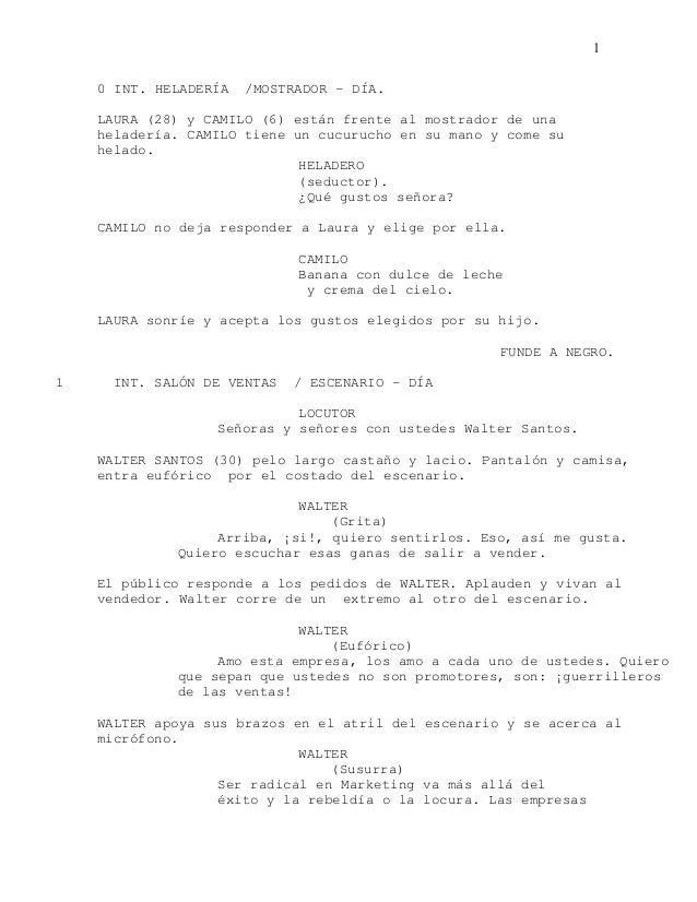 Guion cinematografico ejemplo1 Guion cinematografico ejemplo1