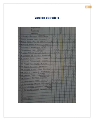 23
Lista de asistencia
 