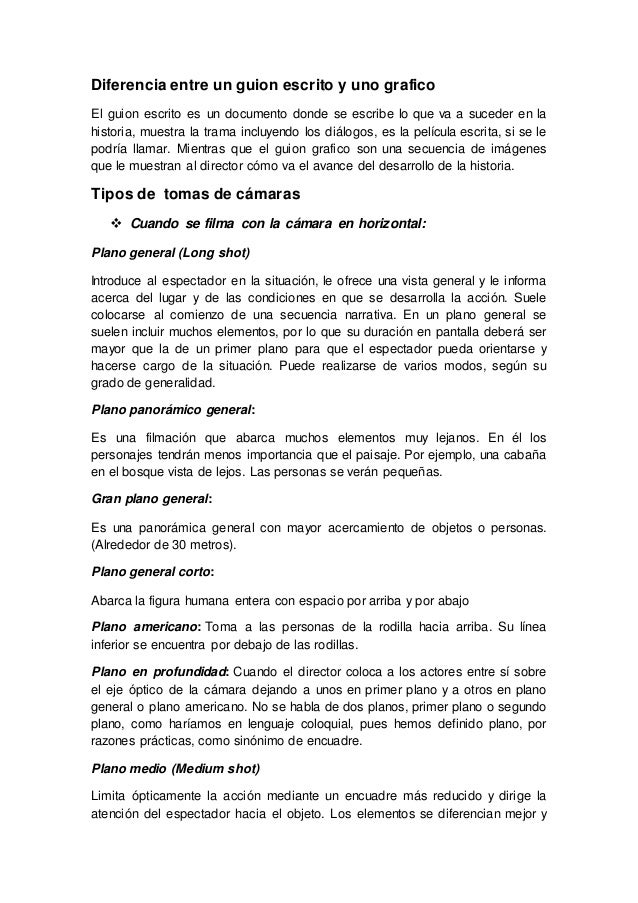 Guion grafico y escrito Guion grafico y escrito