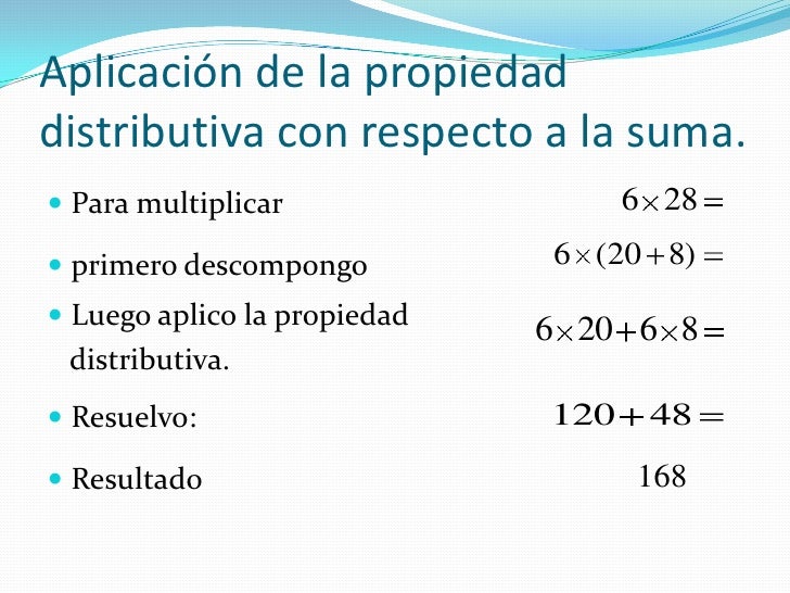 Resultado de imagen de propiedad distributiva de una multiplicacion respecto la suma