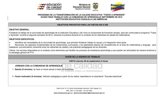 PROGRAMA DE LA TRANSFORMACIÓN DE LA CALIDAD EDUCATIVA “TODOS A APRENDER”
                                  GUIÓN PARA TRAB...