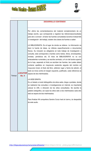 Guion tecnico normas -icontec