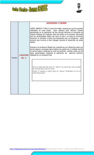 Guion tecnico normas -icontec