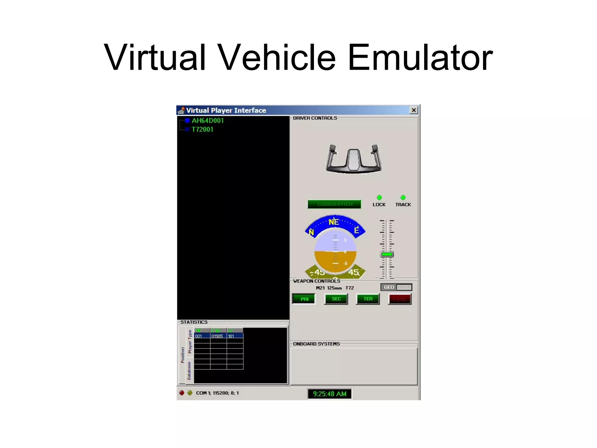 Virtual Vehicle Emulator

 
