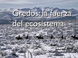 Gredos: la fuerzaGredos: la fuerza
del ecosistemadel ecosistema
Isabel SánchezTejado
isabelstejado@gmail.com
 