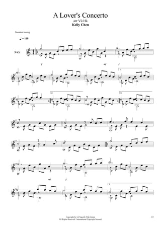 [Guitar.vn]a lover's concerto   kelly chen - arr vu ha (notab)