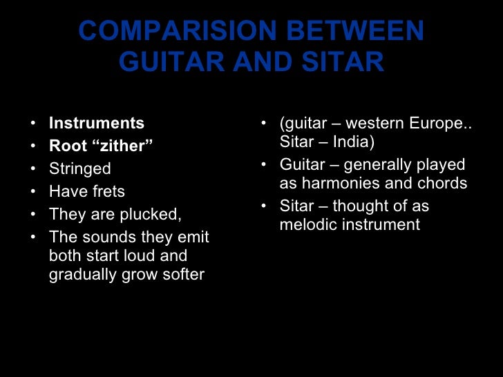 Differences between Guitar and Sitar