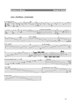 Guitarra Blues Mozart Mello
12
Licks – RockBlues – Continuação
 