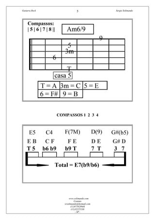 Guitarra Rock Sergio Solimando
www.solimando.com
Contato
srsolimando@hotmail.com
(11)975929948
(11)32225530
- SP -
5
COMPASSOS 1 2 3 4
 