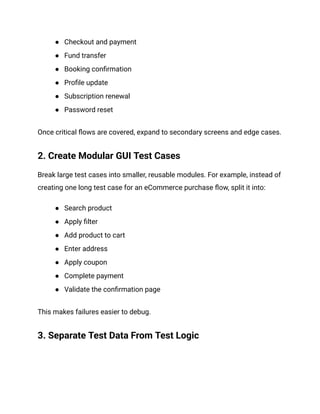Gui Test Case Examples GUI Testing_ What it is, Types, Benefits, and More | PDF