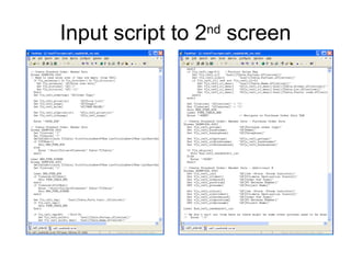 Input script to 2 nd  screen 