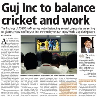 Gujarat Companies to balance work & cricket during World Cup