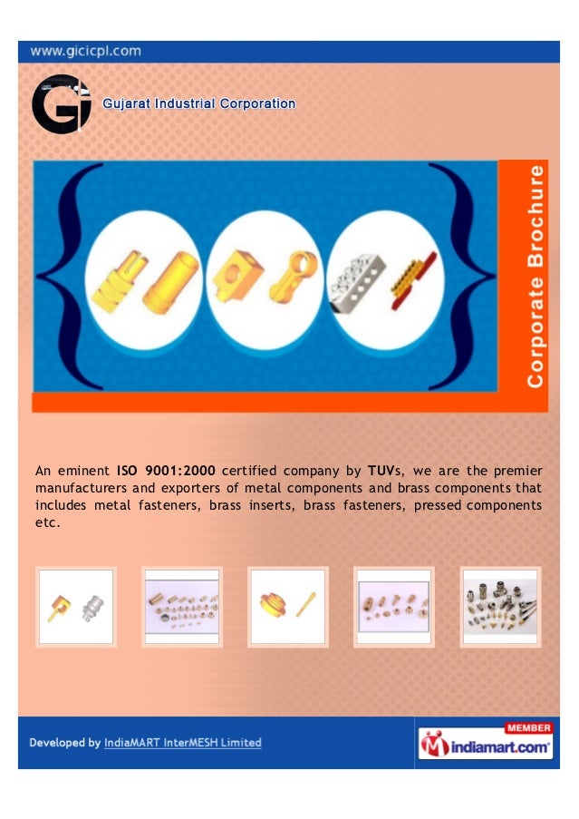 Gujarat Industrial Corporation, Jamnagar, Brass Fasteners