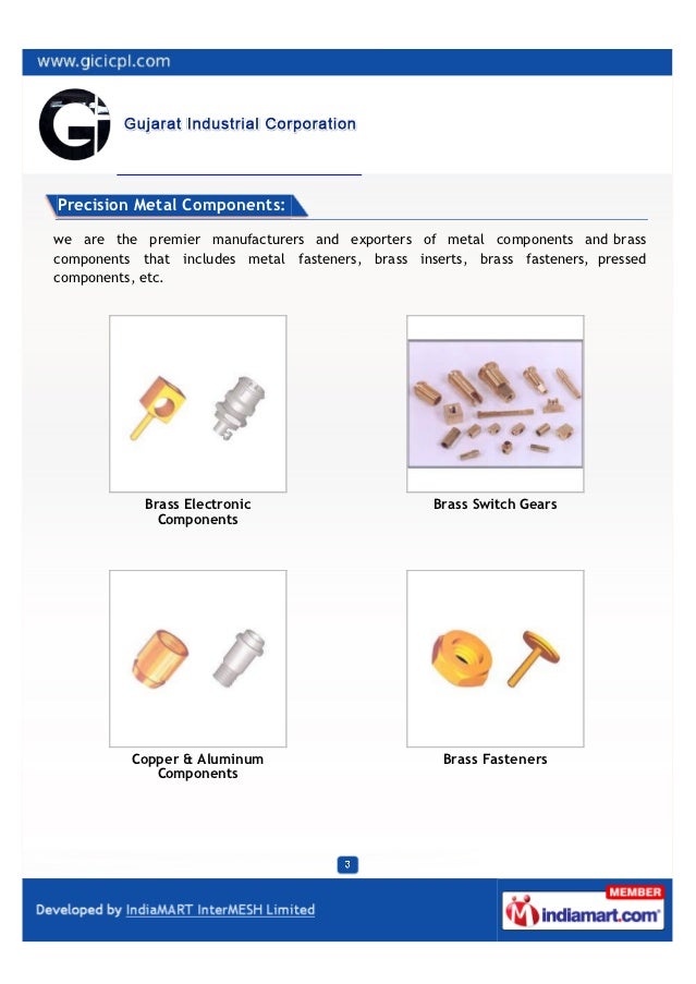 Gujarat Industrial Corporation, Jamnagar, Brass Fasteners