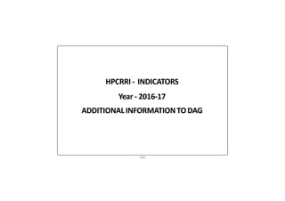 -157-
HPCRRI - INDICATORS
Year - 2016-17
ADDITIONALINFORMATIONTODAG
 