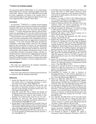 I-124 PET/CT imaging in differentiated thyroid cancer | PDF