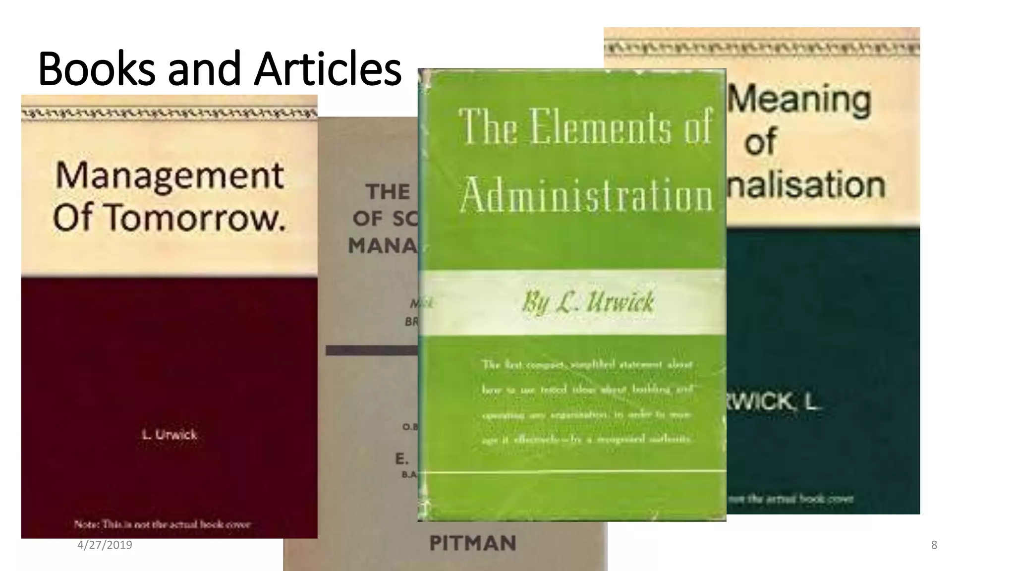 Books and Articles
4/27/2019 8
 