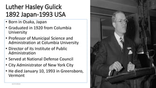 Luther Gulick and Lyndall Urwick PPT