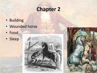 Chapter 2
•   Building
•   Wounded horse
•   Food
•   Sleep
 
