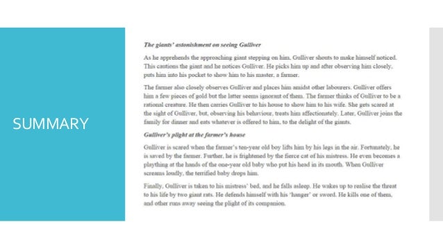 Gulliver S Travels Summary Part Gulliver S Travels Summary Part