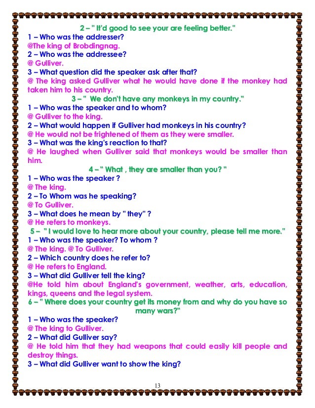 Gulliver S Travels Chapter Questions And Answers Gulliver S Travels Chapter Questions And Answers