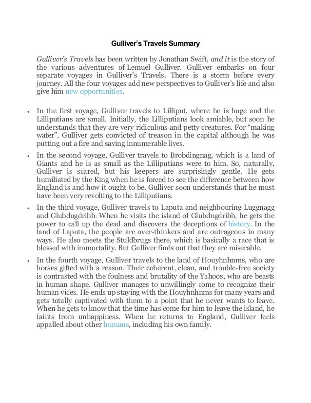 Gulliver travel's summary