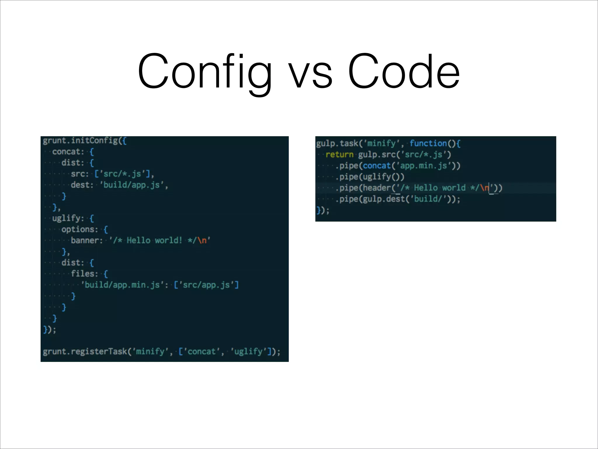 Config vs Code