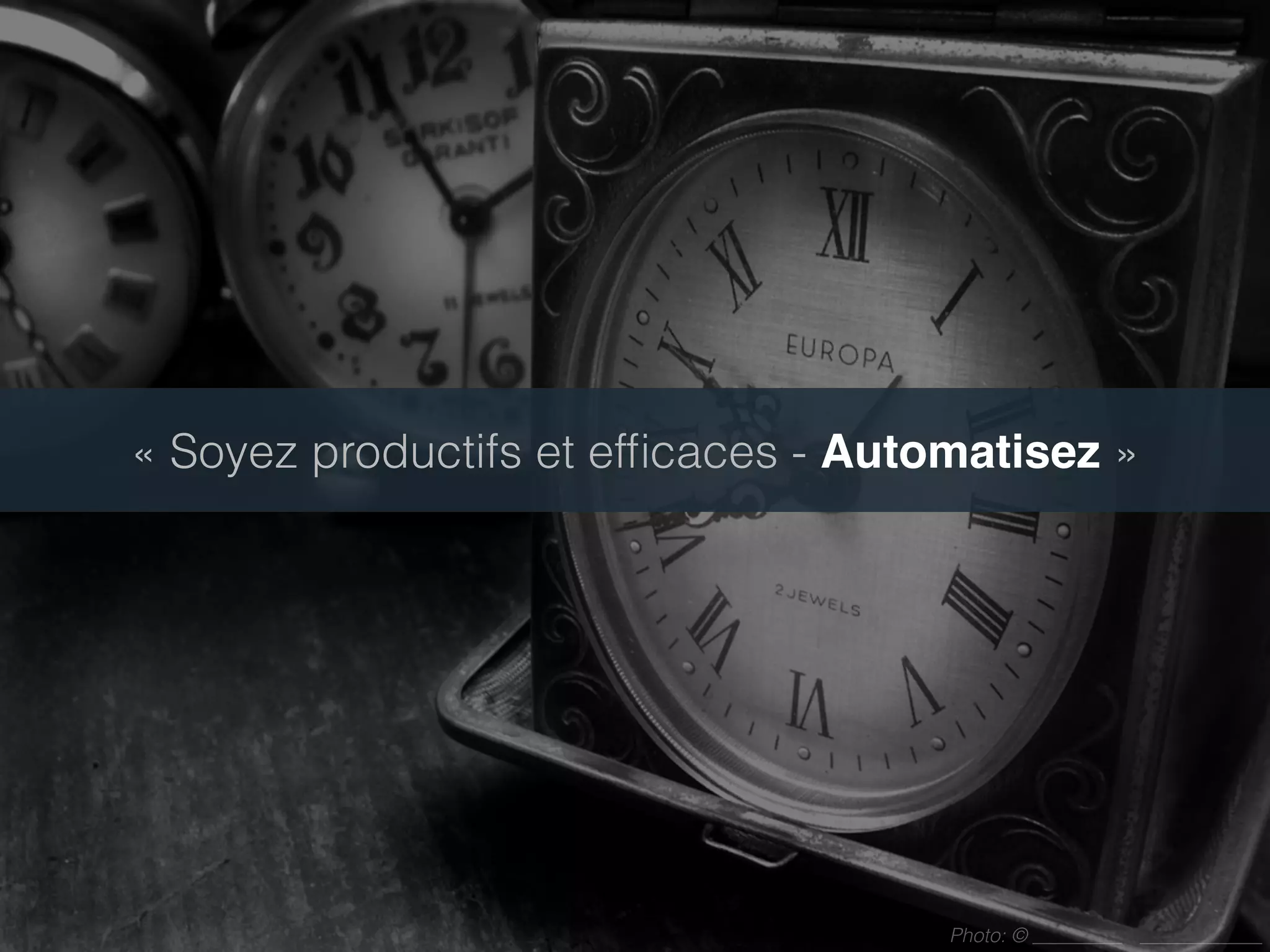 Conﬁgurez-le à votre goût
Réutilisez vos recettes
Itérez et améliorez votre gabarit
Souriez et soyez heureux
Débutez avec un gabarit
 