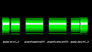 gulp.src(…) .pipe(uglify()) gulp.dest(…).pipe(concat())
 