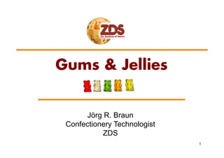 1
Gums & Jellies
Jörg R. Braun
Confectionery Technologist
ZDS
 